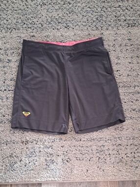 Roxy Grey Athletic Shorts with Pink Waistband